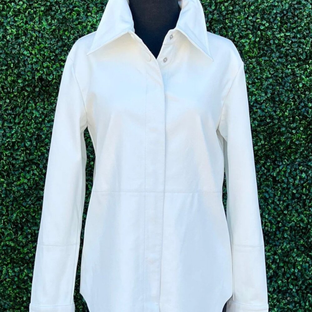 Dolce Cabo Vegan Leather Western Shirt / Jacket White Size L